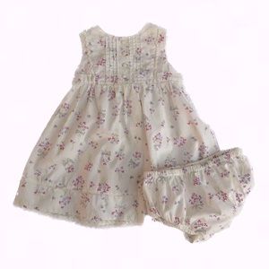 Gymboree Baby Girl 6-12M Spring Floral and Lace Sundress and Bloomers